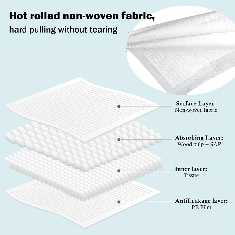 FORYEE Disposable Changing Pad Liners for Baby 17 x 13 Inches (50 Pack) Waterproof Underpads Soft Non-Woven Fabric Breathable Changing Pad for Changing Table - White - Image 4